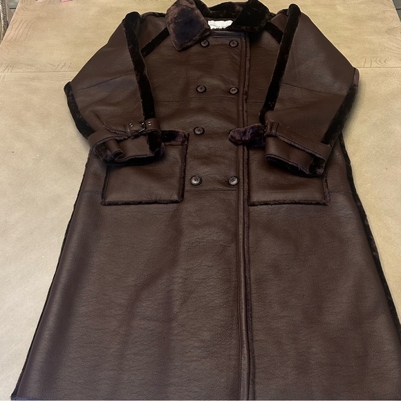 Rebecca Minkoff Women’s Shearling Lined Leather Coat - Picture 7 of 15